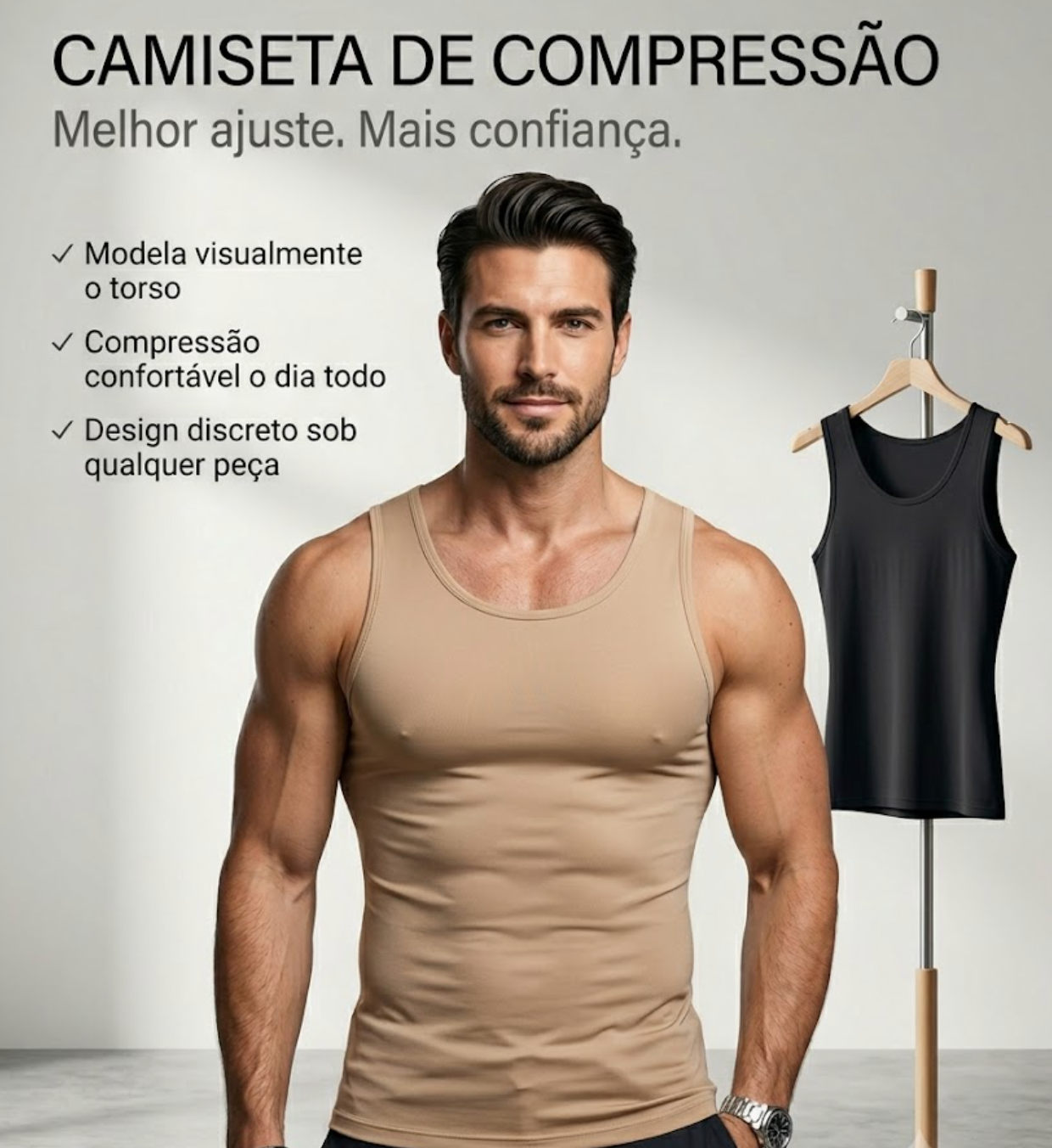 Camiseta de compresion masculina
